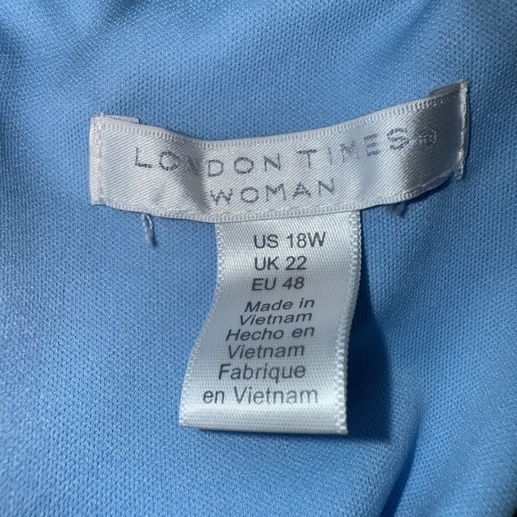 London Times Woman Dress sz18w Blue sleeveless Floral Cottagecore Romantic - Picture 2 of 7